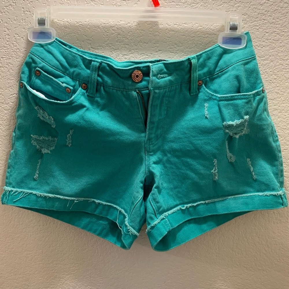 Green Faded Glory ripped/ distressed shorts 6